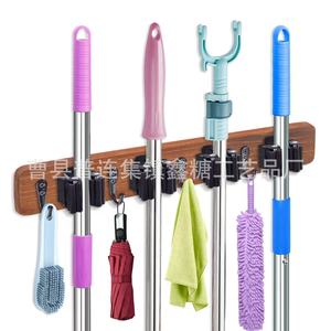 Cross-border bathroom <b>mop</b> holder, <b>wall</b>-mounted, stainless steel, no-drill <b>mop</b> clip, broom holder. - Product Image 1