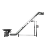 WEIGHLIN Voedselveilige hellende/schuine transportband met cleats, transportband van kunststof voor voedselweeg- en verpakkingslijnen, verstelbare snelheid 1
