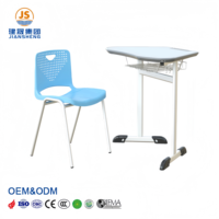 Ensemble de chaise et de bureau d'étudiant moderne avec structure en métal, mobilier scolaire pour salle de classe, table et chaise pour salle de classe