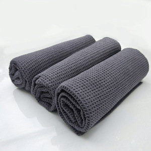 ผ้าไมโครไฟเบอร์สำหรับทำความสะอาดรถยนต์ ขนาด 40x40 ซม. สีเทา 380GSM แบบวาฟเฟิลรังผึ้ง ซึมซับได้ดี สำหรับใช้ในชีวิตประจำวัน - Product Image 2