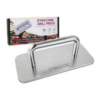 Presse à gâteau carrée en acier inoxydable de qualité alimentaire, 9 pouces, pour usage domestique, plaque de pressage manuelle pour calamars grillés, en stock