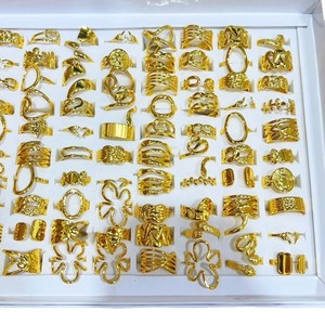 공장 도매 100PCS 박스 조정 가능한 실제 골드 PVD 도금 저자 극성 스테인레스 스틸 링 패션 보석 반지 - Product Image 5