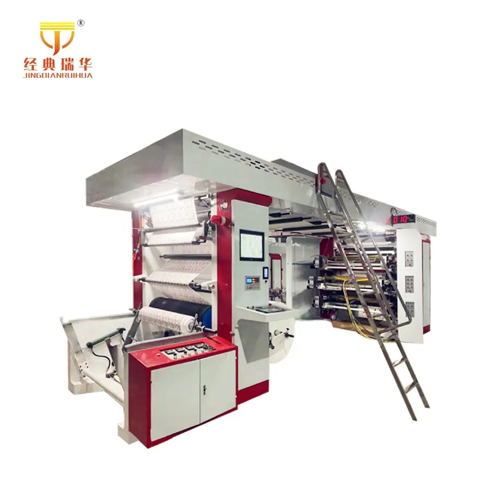 4 Kleur Economische Ci Centrale Drum Flexo Printing Machine