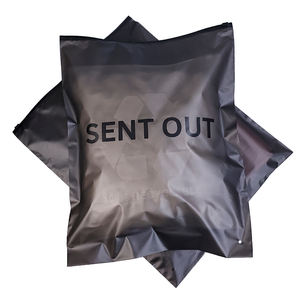 <span class=keywords><strong>Bolsas</strong></span> de PVC/EVA con Cierre <span class=keywords><strong>para</strong></span> Camisetas y Jeans, Diseño Nuevo 2025, Reciclables, Personalizadas, Color Negro Mate Esmerilado, con Impresión de Serigrafía - Product Image 1