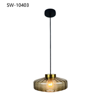 Lampes suspendues en verre brun à LED modernes en gros pour la décoration de la salle à manger de la maison