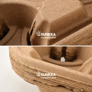 4 Kopjes Wegwerp Koffiebakje/Pulpvezel Drankdrager/Koffiedrager - Product Image 6