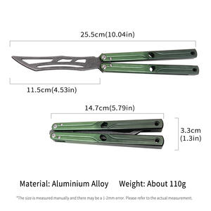 Couteau pliant en alliage d'aluminium dégradé exquis, sûr pour les débutants, idéal pour l'entraînement en extérieur, couteau Balisong - Product Image 6