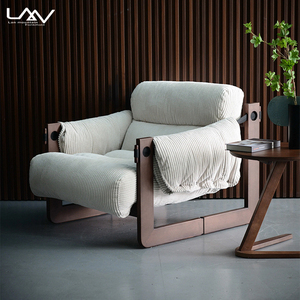 Stile nordico Villa soggiorno verde per il tempo libero <span class=keywords><strong>sedia</strong></span> Hotel camera da letto struttura in legno tessuto Comfort poltrona mobili - Product Image 4