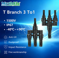 T-Verzweigungs-Solarstecker 3 zu 1 IP67 Wasserdichter PV-Steckverbinder 1500V 30A 4mm² 6mm² TÜV-Zertifiziert Solarpanel-Kabel PPO V0