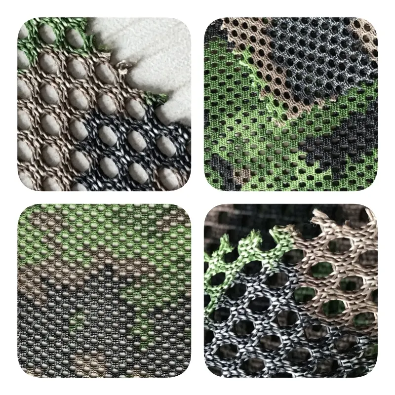 M3/POOSI 250gsm Poly chaîne tricot net camo camouflage maille tissu extérieur doublure pour sacs tactiques et gilet