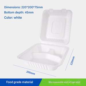 Cajas de Comida Biodegradables de Pulpa de Caña de Azúcar, Ecológicas, Personalizadas al por Mayor, de 500ml y 1000ml, para Llevar - Product Image 3