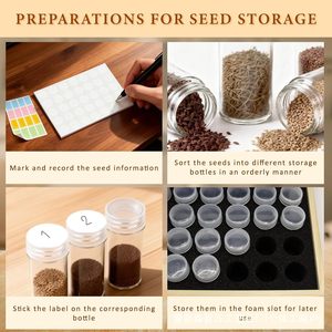 Wood <b>Seed</b> <b>Storage</b> Box Rectangular Solid Wood Multi Compartment Organizer For Plant Cultivation Desktop <b>Storage</b> - Product Image 4