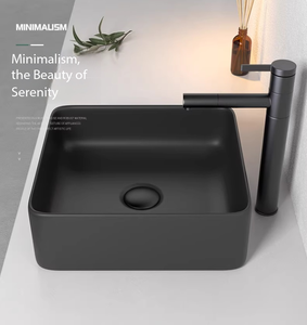 <span class=keywords><strong>Lavabo</strong></span> mural <span class=keywords><strong>rectangulaire</strong></span> en céramique noir, style nordique moderne, <span class=keywords><strong>à</strong></span> <span class=keywords><strong>poser</strong></span> sur comptoir, facile <span class=keywords><strong>à</strong></span> nettoyer, pour hôtel - Product Image 3