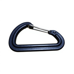 Mosquetón de aluminio ShuoKe negro con tratamiento electrolítico 57x35mm para llavero, uso industrial pesado, con cierre de alambre, precio económico - Product Image 1