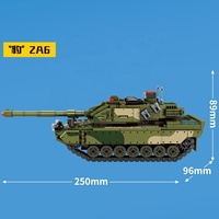 207003 Juego de Bloques de Construcción de Tanque Mediano M4 de la Segunda Guerra Mundial, Vehículo Blindado Todoterreno, Modelo a Escala 1:1