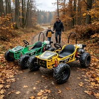 Go Kart Todoterreno con Motor de Gasolina de 4 Tiempos y 212cc, Control de Dirección Potente, Neumáticos de Vacío de 10 Pulgadas, 80 km/h, para Playas y Camping