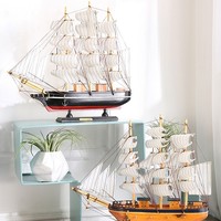 Vente chaude modèle de voilier en bois nordique décorations créatives décor à la maison de bureau
