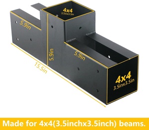 Tùy ChỉNh Nóng bán thép không gỉ màu đen kim loại pergola chân đế 4x4 6x6 8x8 Kit chân đế nhà sản xuất - Product Image 2