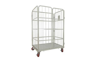 Mracking Nhiệm Vụ Nặng Nề Kho Xếp Chồng Lưu Trữ Siêu Thị Hậu Cần Xe Đẩy Cuộn <span class=keywords><strong>Container</strong></span> 4 Bên Cuộn Lồng Với Bánh Xe - Product Image 2