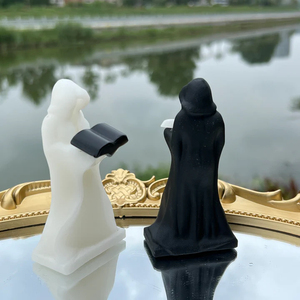 Figurine de Prêtresse en Obsidienne et Cristal, Sculptée en Jade Blanc de Haute Qualité, <span class=keywords><strong>Connexion</strong></span> <span class=keywords><strong>Spirituelle</strong></span>, Personnalisable, Vente en Gros - Product Image 3