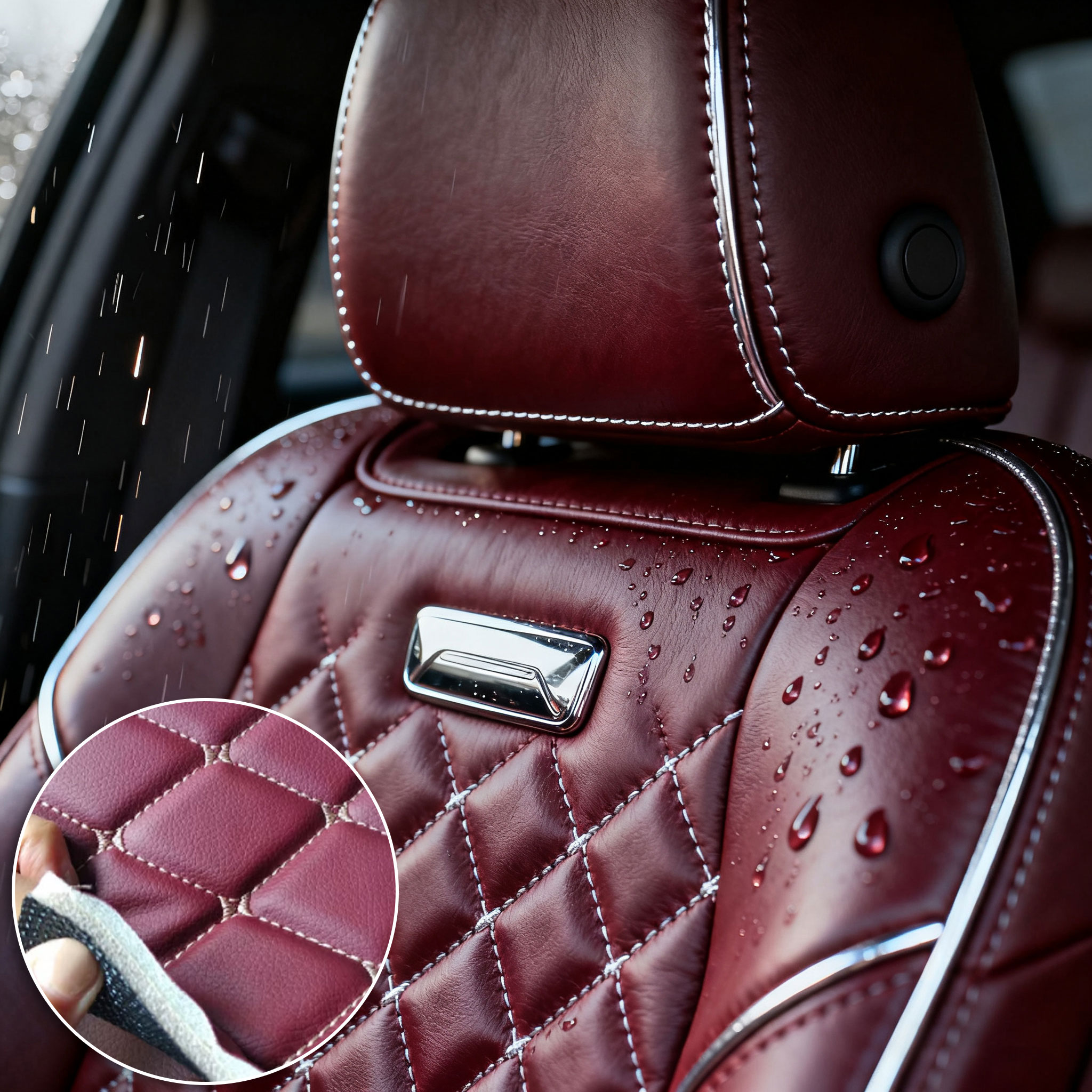 Embroidery Sofa Rexine Leather Stylish Car Seat Covers