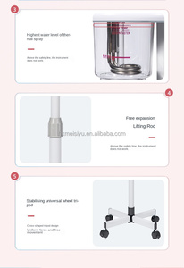 Vaporisateur facial professionnel nano sur roulettes, hauteur réglable, brumisateur à ozone pour salon de beauté - Product Image 5