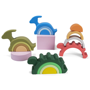 Juguete Educativo de Silicona con Forma de Dinosaurio para Bebés, Bloques de Silicona para Apilar, Juego de Aprendizaje, Regalo para Niños de 0 a 12 Meses, 1 a 3 y 2 a 4 Años - Product Image 4