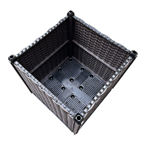 Boîte de jardinière rectangulaire en plastique d'approvisionnement d'usine, lit surélevé de <span class=keywords><strong>jardin</strong></span> à prix réduit pour la plantation intérieure/extérieure, motif carré polyvalent - Product Image 4