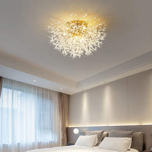 Belle entrée dorée style fleur Feu d'artifice Romantique chrome doré <span class=keywords><strong>Pissenlit</strong></span> abat-jour allée salon <span class=keywords><strong>plafonnier</strong></span> - Product Image 2