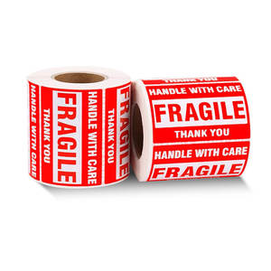 Venta al por mayor de adhesivos frágiles etiquetas de advertencia logística personalizadas para transporte seguro suministro de fabricantes - Product Image 6