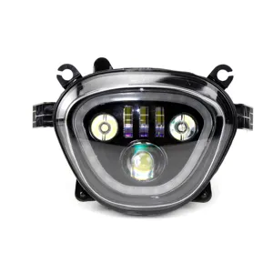 Negro faro LED de la motocicleta DRL faro de luz de cabeza para Suzuki Boulevard de la motocicleta M109R