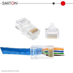 Connecteur RJ45 8 broches pour réseau LAN, prise 8P8C traversante Cat5e <span class=keywords><strong>Cat</strong></span> 5 UTP - Product Image 1