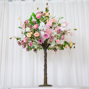 Décoration de table d'intérieur Petite fleur de luxe Décoration d'<span class=keywords><strong>arbre</strong></span> <span class=keywords><strong>Arbre</strong></span> artificiel 4 pieds Faux rosiers <span class=keywords><strong>à</strong></span> <span class=keywords><strong>fleurs</strong></span> pour centre de table de mariage - Product Image 4