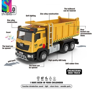 SY TOYS Modèle de véhicule de construction en métal moulé sous pression, camion benne, modèle en plastique à l'échelle 1:40 pour garçons et filles de 5 à 14 ans - Product Image 4