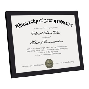 Cadre photo A4 en MDF grain noyer, 21x29,7 cm, cadre pour certificat, prix usine, logo personnalisé, OEM, approvisionnement en gros pour B2B - Product Image 1