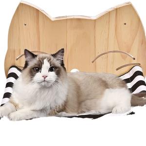 Cama de madera para gatos montada en la pared, marco de escalada para gatos con función colgante, suministros para mascotas para gatitos - Product Image 1