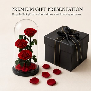 Wholesale Preserved Roses <strong>Bouquet</strong> in Glass Dome, Eternal Rose <strong>Forever</strong> Flower Gift Box for Valentine's Day Factory Custom - Product Image 4