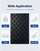 Cuir synthétique PU multifonctionnel texturé tricoté en cercle de 1,0 mm pour sacs à main, meubles, chaussures, ceintures et carnets