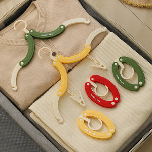 Perchero plegable portátil con clips para viajes y uso doméstico, organizador de ropa con gancho rectangular - Product Image 4