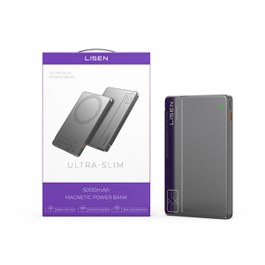 Batería <span class=keywords><strong>Externa</strong></span> Magnética LISEN Premium de Metal con Cable, 5000mAh, Estación de Carga Portátil para <span class=keywords><strong>iPhone</strong></span> 17 16, Regalo Corporativo - Product Image 1