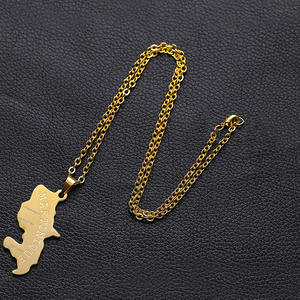 Offre Spéciale Plaqué Or <span class=keywords><strong>Martinique</strong></span> Carte Pendentif Collier Chaîne Carte Collier Cadeau De Mode Pour Couple - Product Image 3