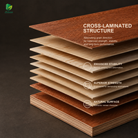 Contreplaqué recouvert de placage de bois Jinbase 18 mm 4x8, placage Sapele brun rouge E0 1220x2440 mm, feuille de première qualité pour la fabrication de meubles