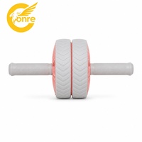 Rouleau abdominal à double roue avec accents roses et poignée texturée – Équipement de fitness pour l'entraînement du tronc OEM ODM