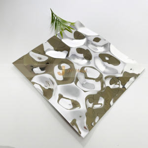 Feuille décorative en acier inoxydable gaufré EX864 pour projets de murs intérieurs d'hôtels de luxe - Product Image 6