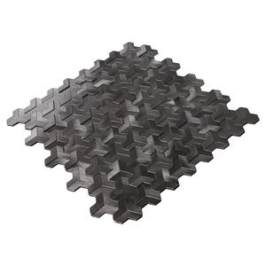 Dosseret auto-adhésif en aluminium brossé, texture 3D haute-basse, carreaux de mosaïque à coller et à décoller pour la cuisine - Product Image 2