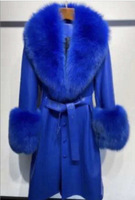 Manteau en fourrure de mouton véritable à fourrure de renard, style automne-hiver 2025, coupe ajustée pour femmes