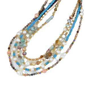 Printemps et été chaud pierre naturelle personnalisé <span class=keywords><strong>prix</strong></span> <span class=keywords><strong>de</strong></span> gros acier perlé perle tour <span class=keywords><strong>de</strong></span> cou <span class=keywords><strong>perles</strong></span> femmes <span class=keywords><strong>collier</strong></span> fait main - Product Image 5
