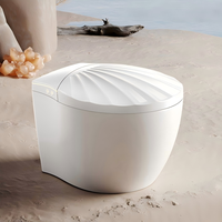 WC intelligent monobloc en forme de coquille, facile d'entretien, avec bidet intégré, pour l'approvisionnement mondial des salles de bain