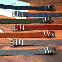 Bracelet de montre Perlon 1 pièce réglable de haute qualité à passage unique 18mm 20mm 22mm Bracelet de montre en nylon de luxe à boucle en acier inoxydable