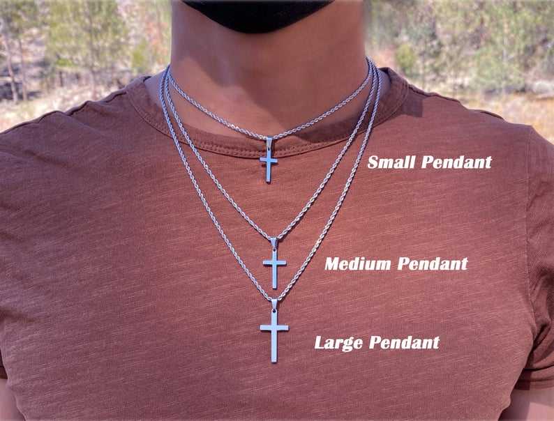 Collana Con Ciondolo Croce Gesù Impermeabile - Foto 5